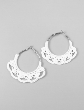 Pendientes Inajá - Plata Blanca