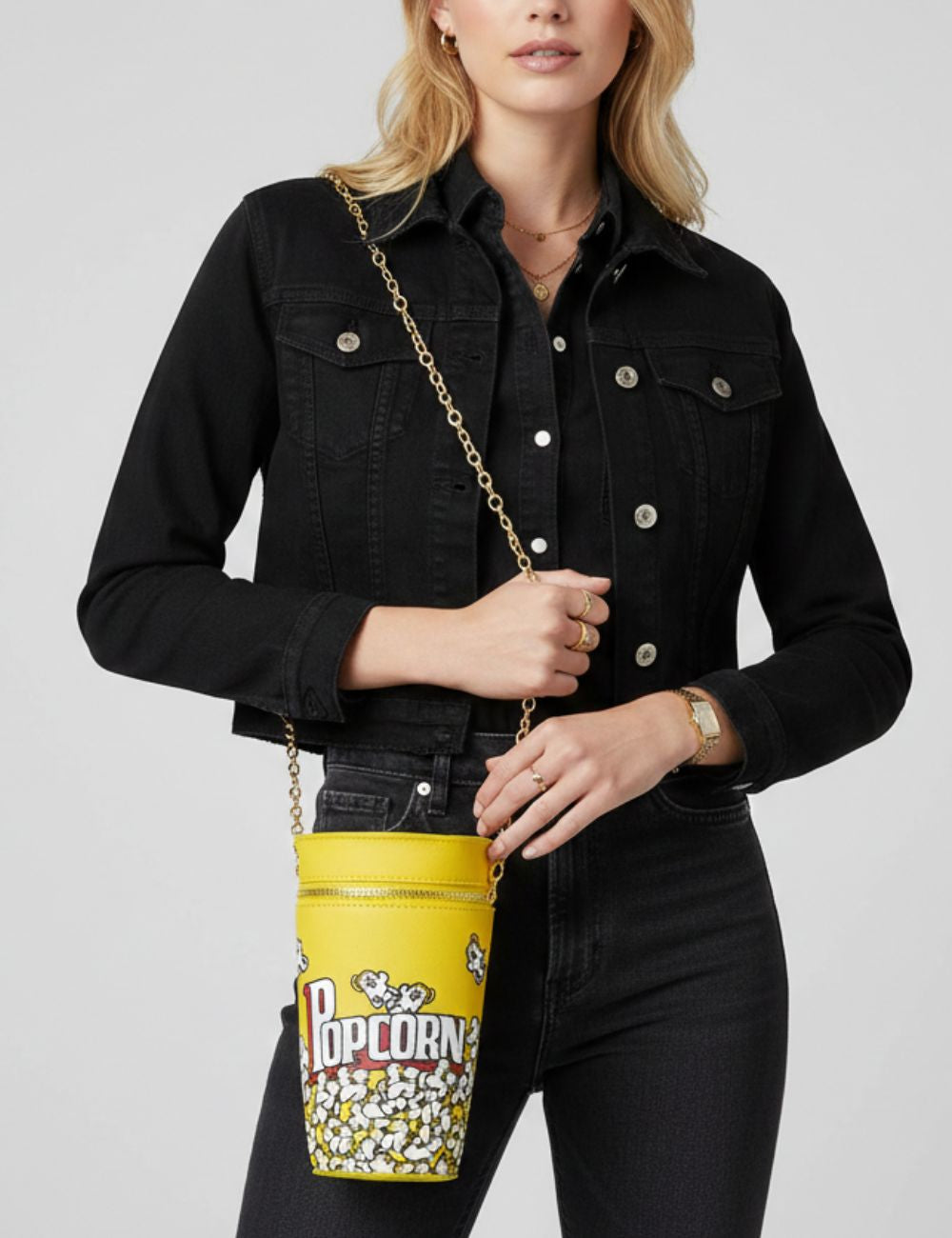 Bolso bandolera con forma de palomitas de maíz